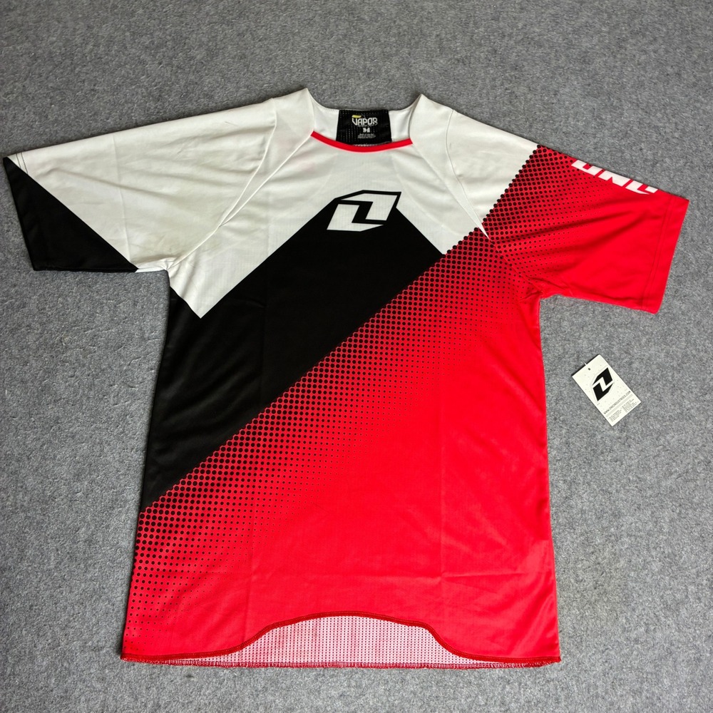 One Industries Vapor Motocross Jersey Mens Medium Red Black White Short Sleeve